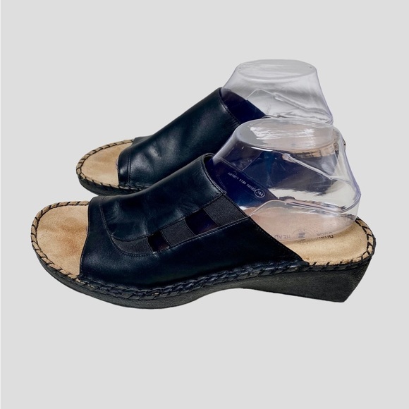 Duck Head Black Upper Leather Open Toes Sandals Mules Ladies 11 - Picture 6 of 12